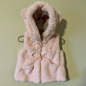 Toddler Girl’s Pink Faux Fur Teddy Vest (12 Months)